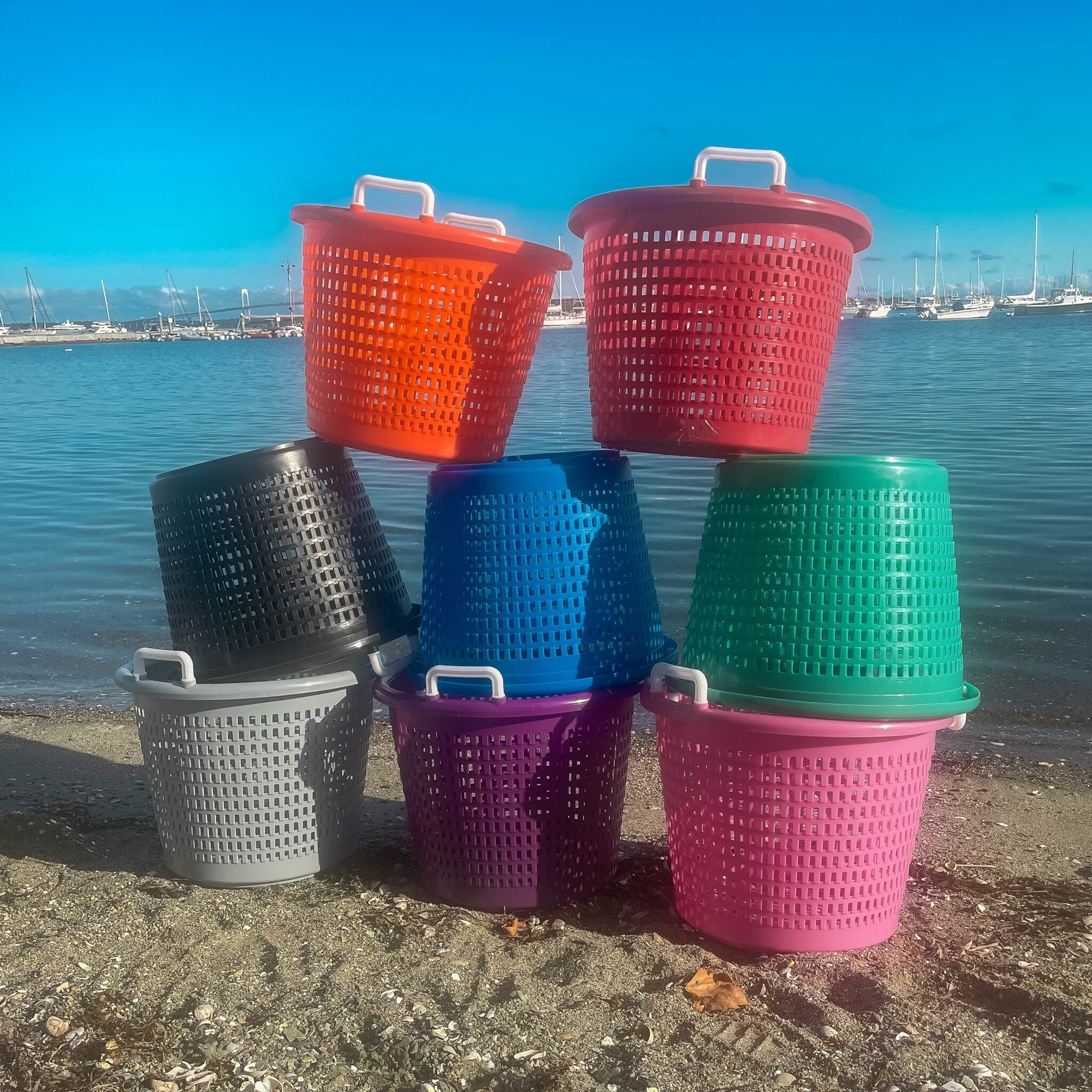 Round Plastic Basket with Handles